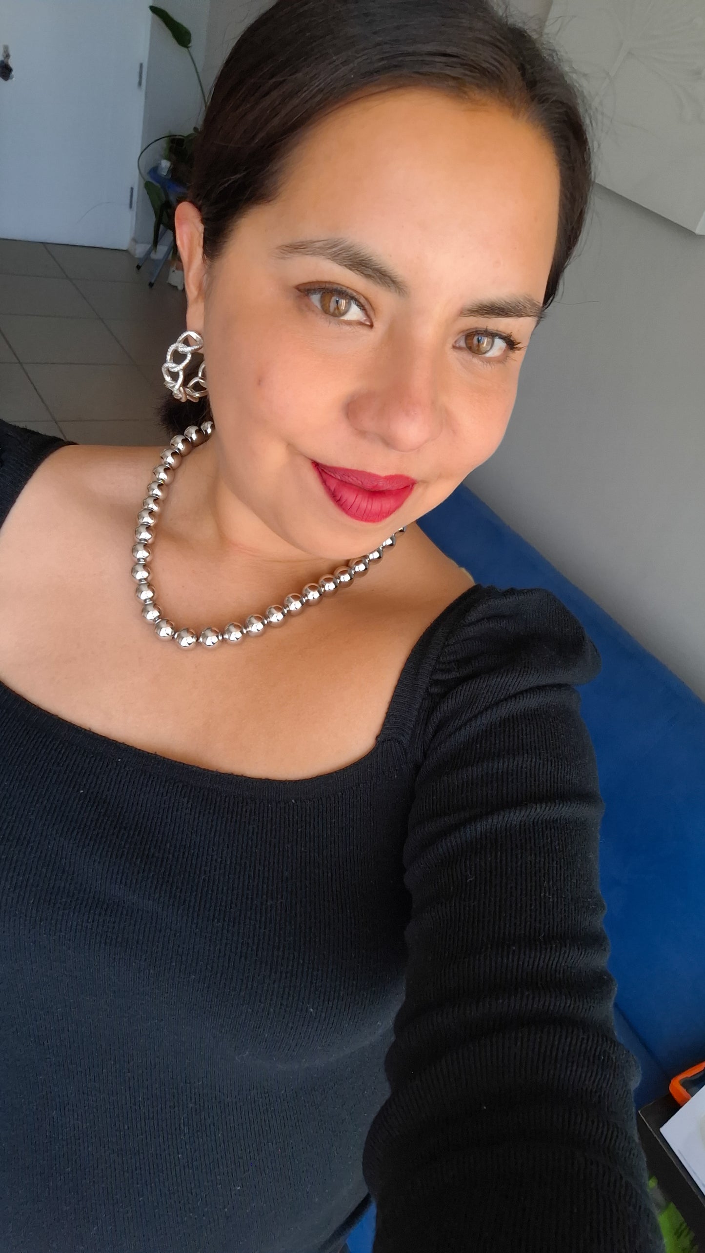 COLLAR BALINES plateado